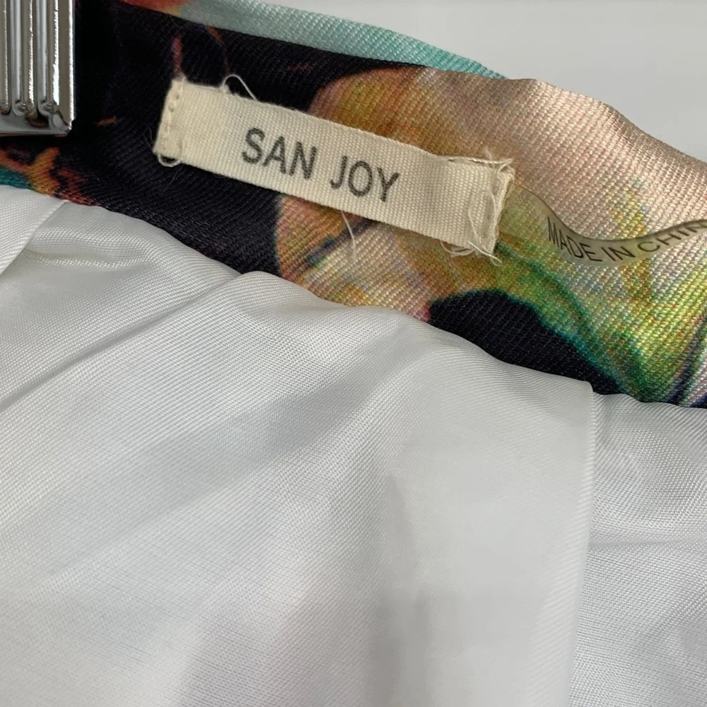 Sz L San Joy Women's spring Floral Print Skirt Hand Washable USED 🌸💐So Pretty!🌼🌺 - Picture 16 of 17